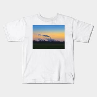 Drax power station at dusk Kids T-Shirt